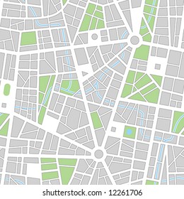 City map. Seamless vector wallpaper. All elements and colors easy for select and change on separated layers