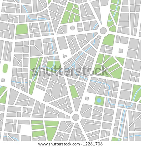 City map. Seamless vector wallpaper. All elements and colors easy for select and change on separated layers