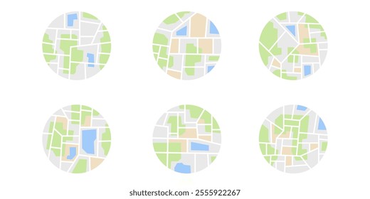 City map. Set of map illustration.