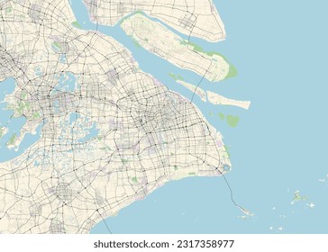 City map of Shanghai, China