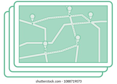 City map with some location tags 