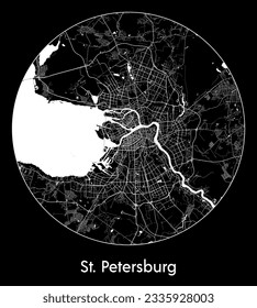 Stadtplan St. Petersburg Russland Europa rund Circle Vektorgrafik