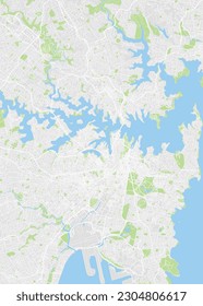 Mapa de la ciudad de Sydney, plan detallado de color, ilustración vectorial