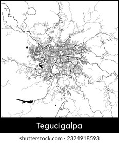 Mapa de la ciudad Tegucigalpa Honduras Norteamérica ilustración vectorial