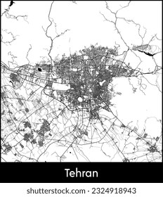 City Map Tehran Iran Asia vector illustration