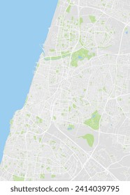 City map Tel Aviv, color detailed plan, vector illustration