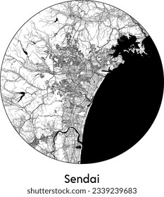 City Map Tokyo Japan Asia round Circle vector illustration