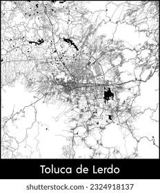 City Map Toluca de Lerdo Mexico North America vector illustration