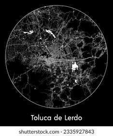 City Map Toluca de Lerdo Mexico North America round Circle vector illustration