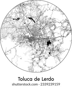 City Map Toluca de Lerdo Mexico North America round Circle vector illustration