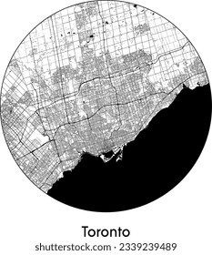 City Map Toronto Canada North America round Circle vector illustration