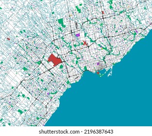 City Map Toronto Ontario Canada Stock Vector (Royalty Free) 2196387643 ...