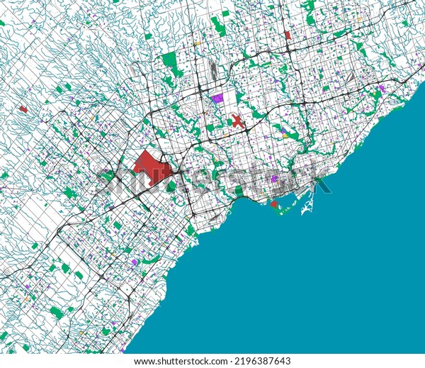 City Map Toronto Ontario Canada Stock Vector (royalty Free) 2196387643 