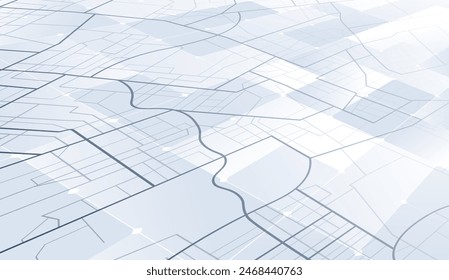 Mapa de la ciudad bajo rectángulos y Formas se organizan en un patrón de cuadrícula. Vista en perspectiva y ángulo alto. Vector plano ilustración mapa fondo