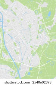 Mapa da cidade Utrecht, cor do mapa detalhado, ilustração vetorial