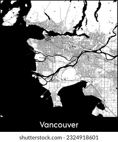 Stadtplan Vancouver Canada North America Vektorgrafik