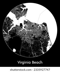 City Map Virginia Beach United States North America round Circle vector illustration