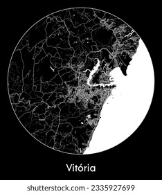 City Map Vitoria Brazil South America round Circle vector illustration