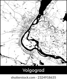 Mapa de la ciudad Volgogrado Rusia Europa ilustración vectorial