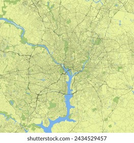 City map of Washington D.C., United States