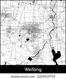 City Map Weifang China Asia vector illustration