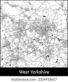 City Map West Yorkshire United Kingdom Europe vector illustration