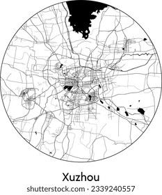 City Map Xuzhou China Asia round Circle vector illustration