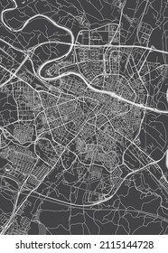 City map Zaragoza, monochrome detailed plan, vector illustration