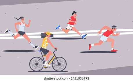 City marathon illustration in flat design