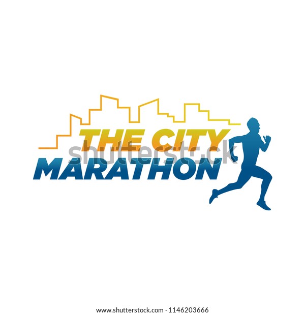 City Marathon Run Event Logo Template Stock Vector (Royalty Free ...