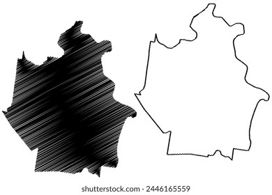 City of Maribyrnong (Commonwealth of Australia, Victoria state, Vic) map vector illustration, scribble sketch Maribyrnong map