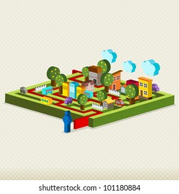 City maze, Vector illustration fo maze