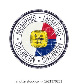 City of Memphis, Tennessee postal rubber stamp, vector object over white background