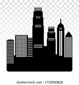 City metropolis skyline with tall buildings and high rises - flat icon for apps and websites 