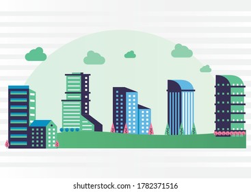 city minimal cityscape scene frame vector illustration design
