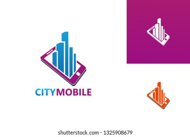 City Mobile Logo Template Design Vector, Emblem, Design Concept, Creative Symbol, Icon