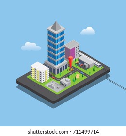 City in mobile phone