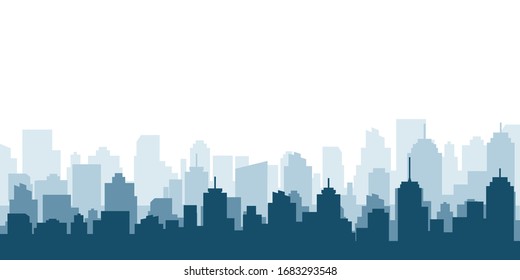 City Modern Vector Skyline Silhouette Background Stock Vector (Royalty ...