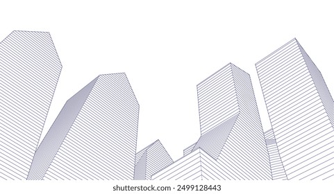 Ciudad ​​Arquitectura modular abstracta Renderización 3D	