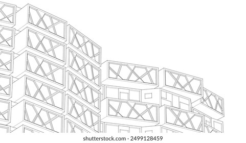 Ciudad ​​Arquitectura modular abstracta Renderización 3D	
