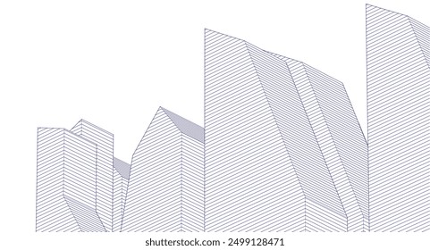 city ​​abstract modular architecture 3d rendering	