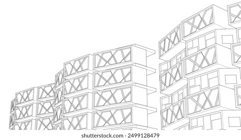 Ciudad ​​Arquitectura modular abstracta Renderización 3D	