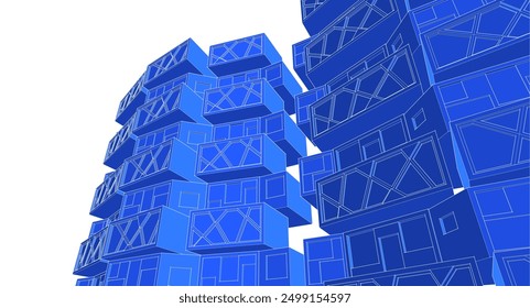 city ​​abstract modular architecture 3d rendering