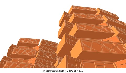 city ​​abstract modular architecture 3d rendering