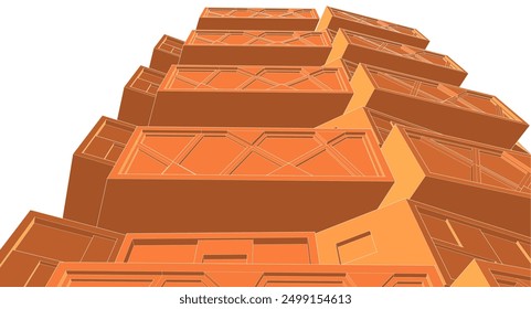 city ​​abstract modular architecture 3d rendering