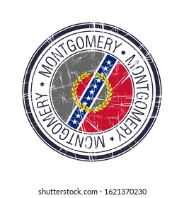 City of Montgomery, Alabama postal rubber stamp, vector object over white background