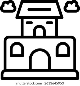 City Monument Line Vector Icon Design
