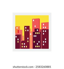 City morning vector symbol illustration