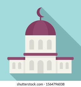 City mosque icon. Flat illustration of city mosque vector icon for web design