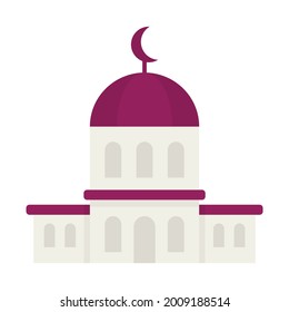 City mosque icon. Flat illustration of city mosque vector icon isolated on white background
